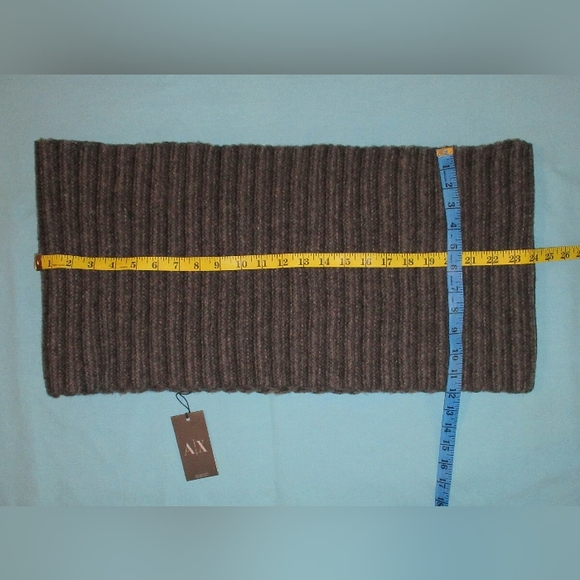 $98 New Armani Exchange A|X Extra Long Scarf Gray 100% Lambswool - Picture 7 of 8